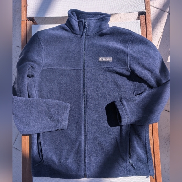 Columbia Navy Zip Front Fleece Men's M/ Women's L - Picture 2 of 4